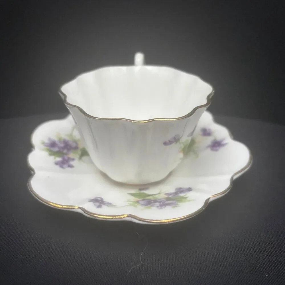 Royal Stuart Sweet Violets Demitasse Cup Saucer Cottage Made England Floral